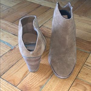 Dolce Vita Suede Brown Mule Ankle Booties